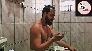 latina masturbates monster cock to orgasm in basic jerk