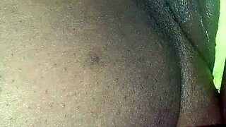 ebony wife fingers wet shaved pussy intensely