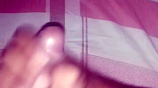 Brazilian teen jerks off intensely, cumming hard in pov.