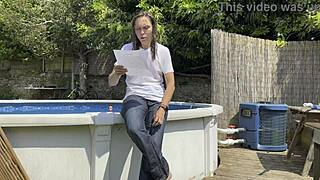 brunette in wetlook casting interview