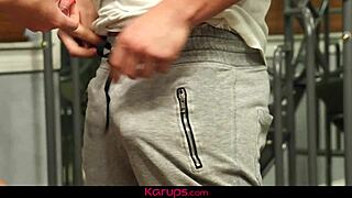 Tiny-titted teen Jayden Black rides trainer's cock on gym bench