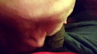 Redhead nearly caught while performing oral on big black cock