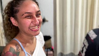 Teen group intensely prepares for homemade interracial content creation session