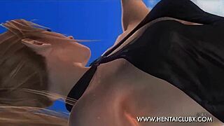 anime dead or alive 5 ultimate with sarah in black dress