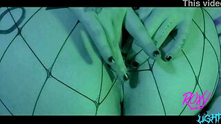 Pornstar Roxy Raye gets her pussy and big ass fucked through fishnets