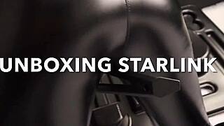 elon musk's big ass slut cheetah adora unboxes starlink and gets so horny she starts fucking