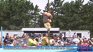 i'm watchin this exotic striptease with ripped clothes and big boobs