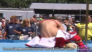 i'm watchin this exotic striptease with ripped clothes and big boobs