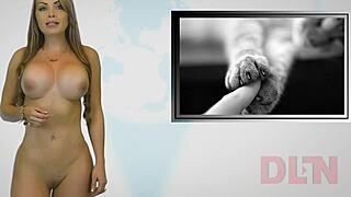 Real woman strips down to her lingerie in front of the camera