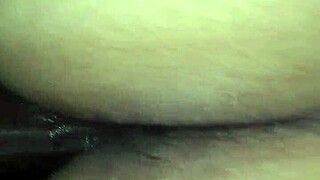 Lady with ass and cock in trimmed video scene.