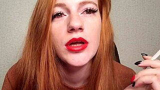 Redhead Smoking a Cigarette
