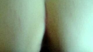 In the bedroom, she bends over, her fat ass ready for doggy style pounding.