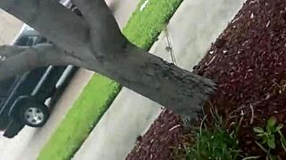 Risky Public Masturbation in Parking Lot with Cumshot