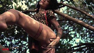 Rosita Adventurous Latina Masturbates Anal In Nature With Tattoos