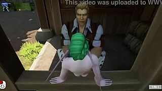 A futanari's sweet juicy elfussy gets bred in a whorecraft game