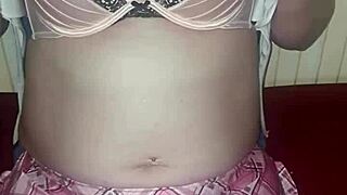 Orgasm explodes with vibrator in lingerie!