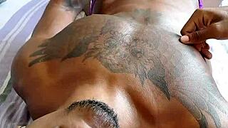 big black guy enjoys solo time