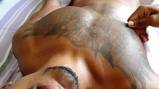 Ebony stud's steamy gay encounter with a cumshot finish