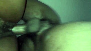 Fucking my ebony girl pt 2 in doggystyle with big black cock bent over hairy