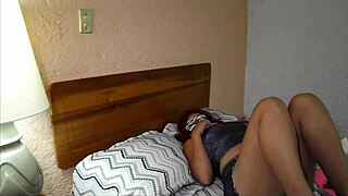 big-titted slut masturbates in hotel room