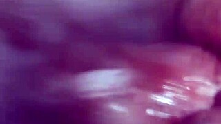 Cheating wife gets her fill and squirts in close up homemade orgasm