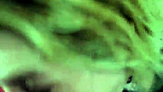 Blonde woman deeply sucks black cock in intense deepthroat session