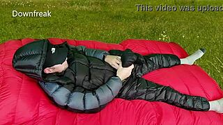 Jerking Off in Down Jacket and Pants