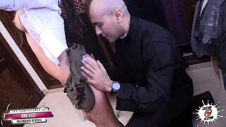 Teen confesses sins while blowing perverted priest in hardcore session.