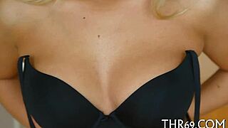 The girl eagerly sucks the huge weenie, taking it deep into her mouth with passion and intensity.