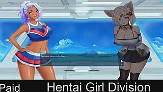 in this hentai game, the neko girl from division explores anime adventures