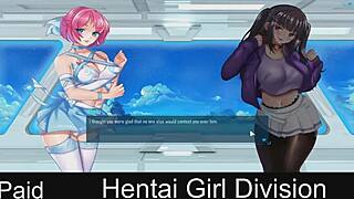 in this hentai game, the neko girl from division explores anime adventures