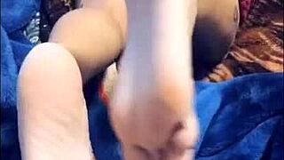 exotic beautiful teen 18+ shows off her sexy feet in webcam session