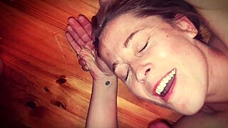 Dicksuckologist overwhelmed by massive cum load in homemade blowjob scene