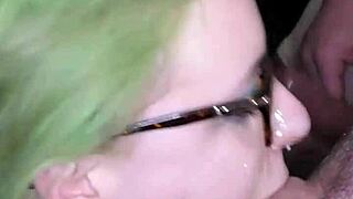 Can this british amateur handle the deep throat bukkake party with rough blowjobs?