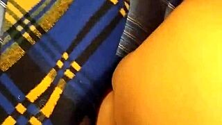 happy marriage in public outdoor setting