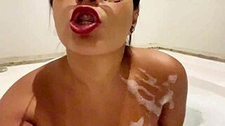 Guided jerk off instructions in bathtub game