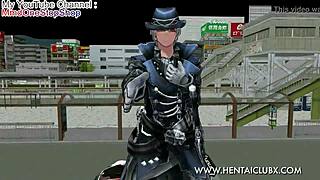 Anime girl fights with ballbusting in ryona hentai