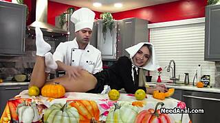 oily anal fun on the dinner table with chef nick