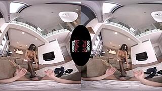 Fuck this passionate dirty whore in clack stockings through VR