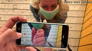 Blonde Claudia Mac stars in a big gangbang during COVID-19 lockdown