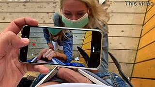 Blonde Claudia Mac stars in a big gangbang during COVID-19 lockdown