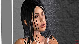 Teen gets naked in steamy shower scene