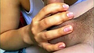 Petite latina student helps stepson with intense blowjob