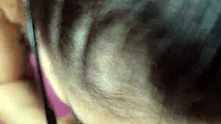 little teen gives blowjob on head