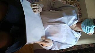 Nurse Strips Down in Lingerie for Hospital Patient Close-Up