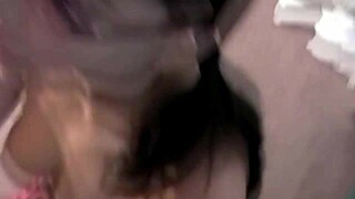 Girlfriend rubs friend's cock in her face during intense masturbation session with hard dick