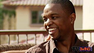 chocolate wife in steamy foreplay with chick