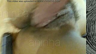 First time pounding tight ebony pussy with dildo