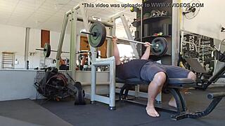 i'm fuckin' this heavy chested teen in the gym, suckin' her big tits