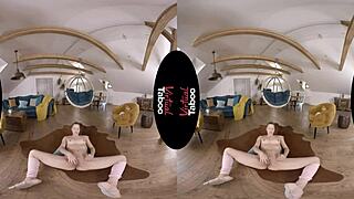 VR headset brings you close-up view of blonde's spread legs